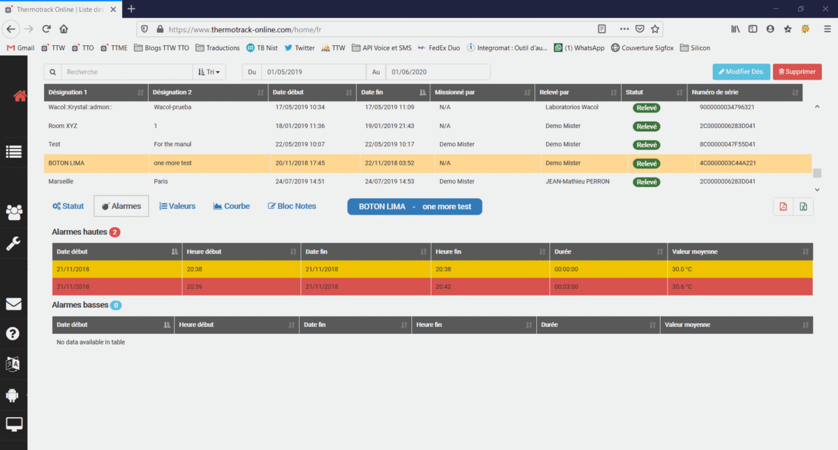 Cold chain logistics Thermotrack online