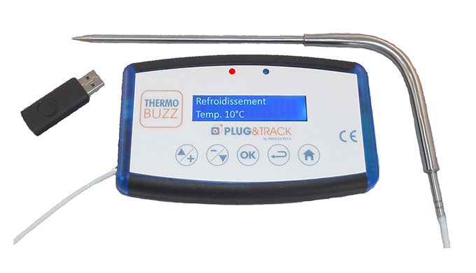 contrôle de température à coeur avec enregistreur sonde à piquer