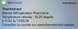 Temperaturalarm per SMS für einen Apothekenkühlschrank