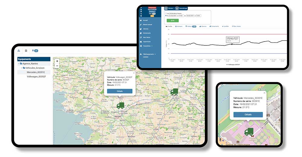 Suivi de température pour camions frigorifiques Thermotrack Webserve