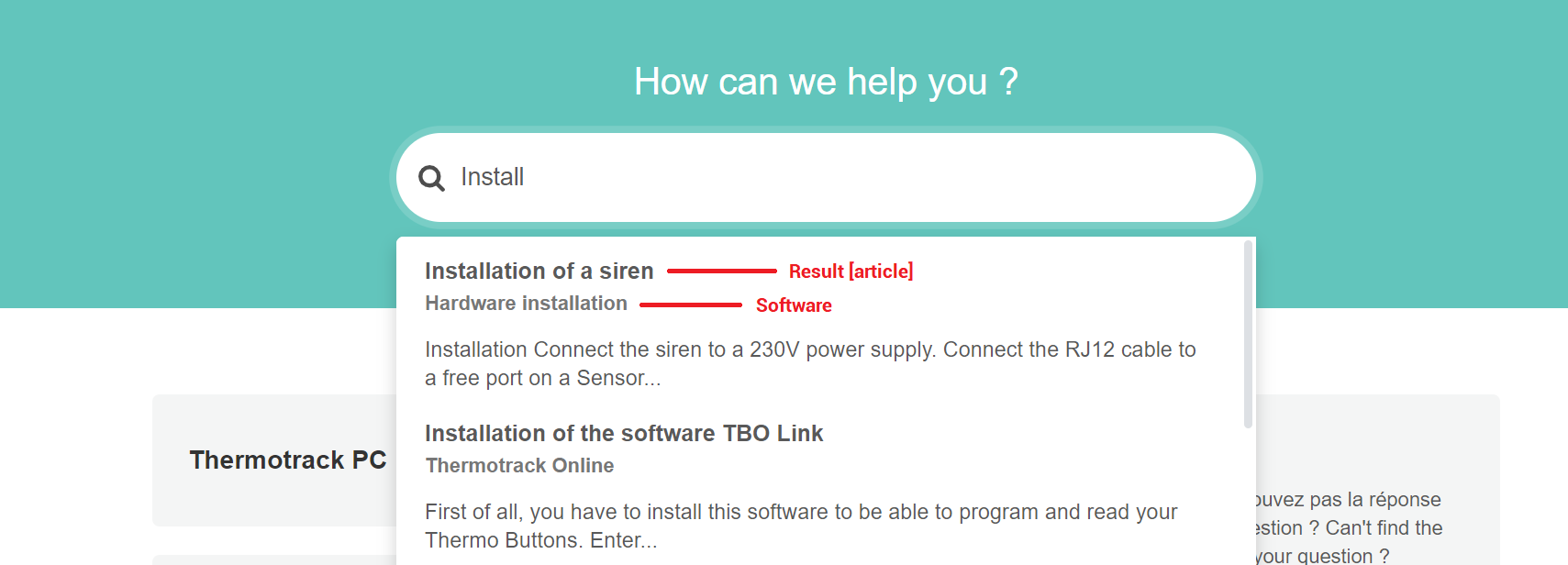 Online help Plug and Track