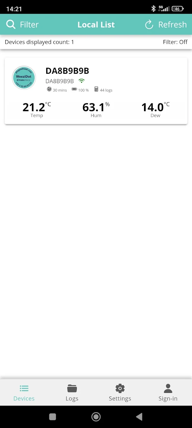 Application mobile pour WeeziDot